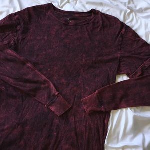 Point Zero Red Black Long Sleeve Tee Sz M